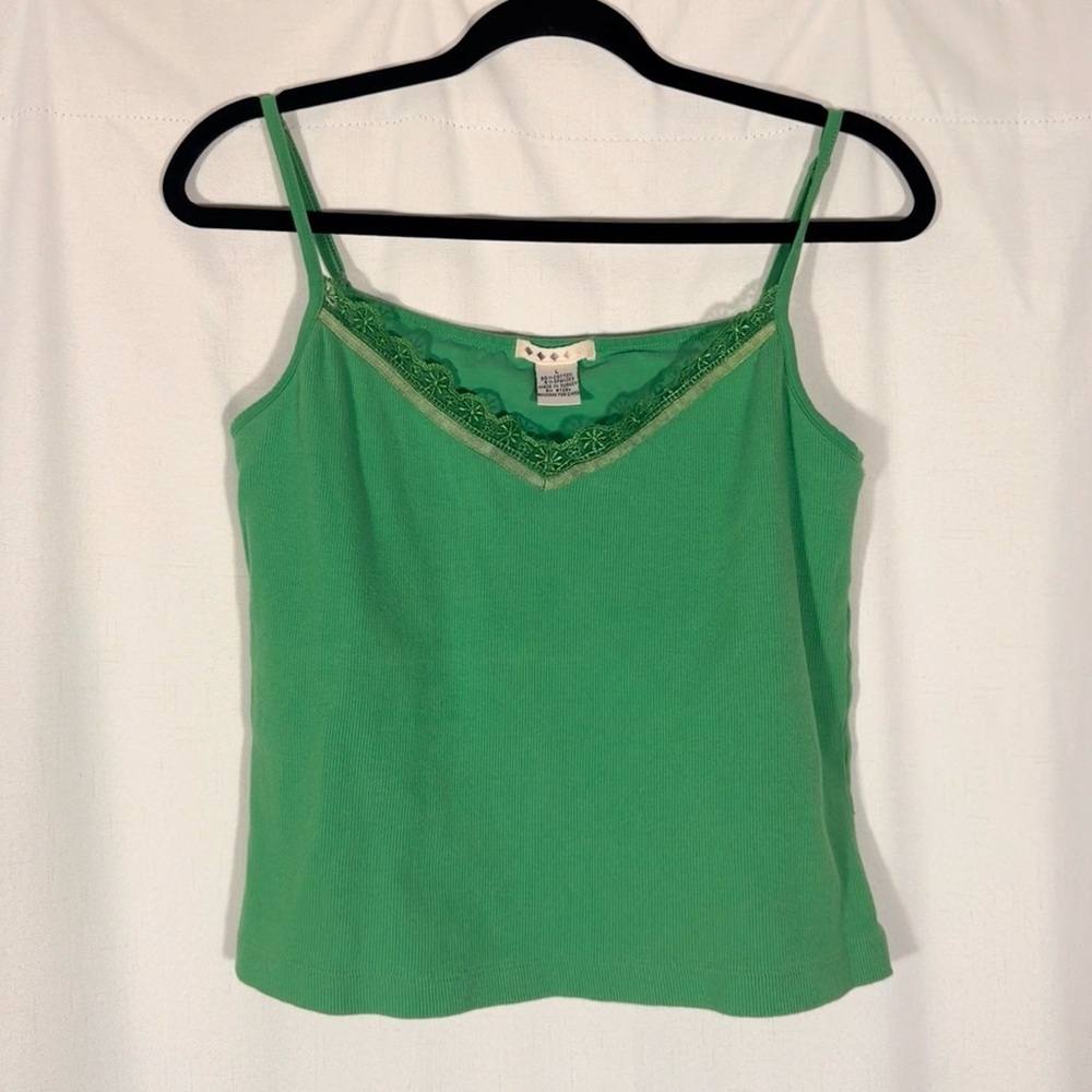 Vintage/Y2K Green Camisole w/ Built in Bra
